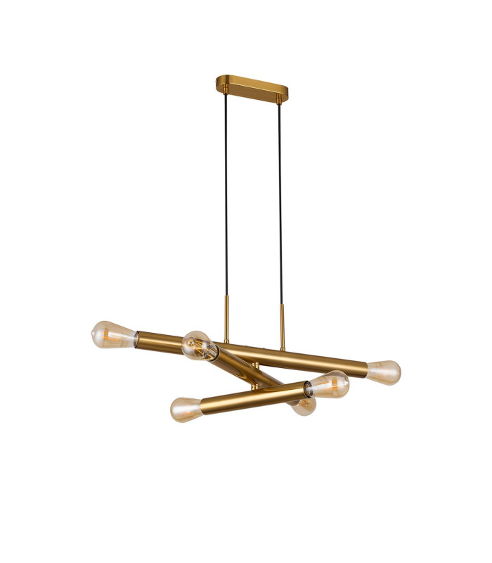 Jackson 3 Arm 6 Light Horizontal Adjustable Pendant E27 Antique Gold-4