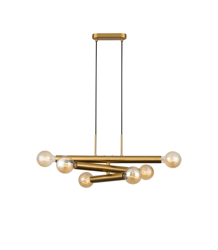 Jackson 3 Arm 6 Light Horizontal Adjustable Pendant E27 Antique Gold-5