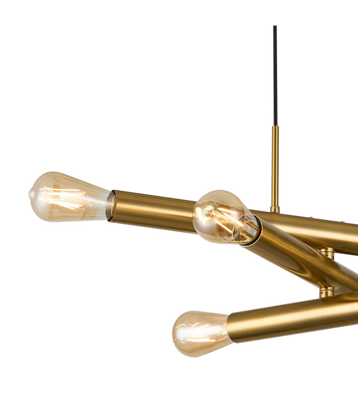 Jackson 3 Arm 6 Light Horizontal Adjustable Pendant E27 Antique Gold-7