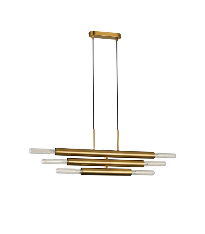 Jackson 3 Arm 6 Light Horizontal Adjustable Pendant E27 Antique Gold-12