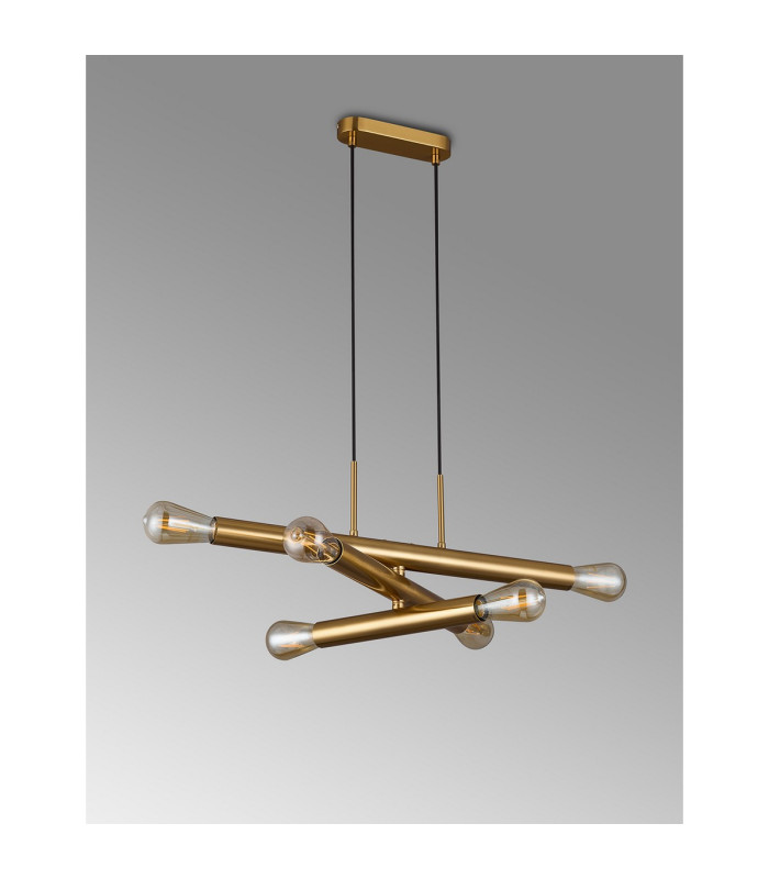 Jackson 3 Arm 6 Light Horizontal Adjustable Pendant E27 Antique Gold-13