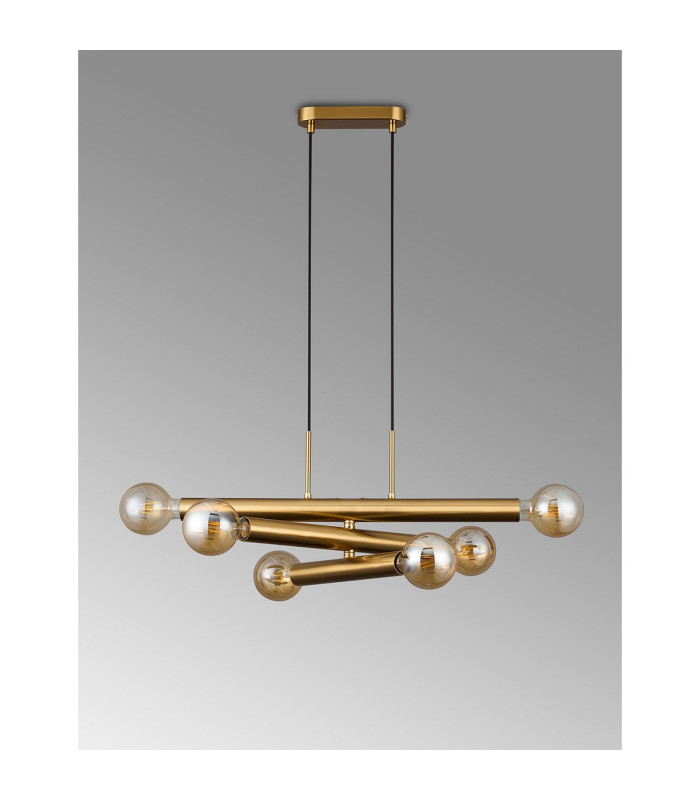 Jackson 3 Arm 6 Light Horizontal Adjustable Pendant E27 Antique Gold-15