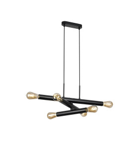 Jackson 3 Arm 6 Light Horizontal Adjustable Pendant E27 Satin Black-1