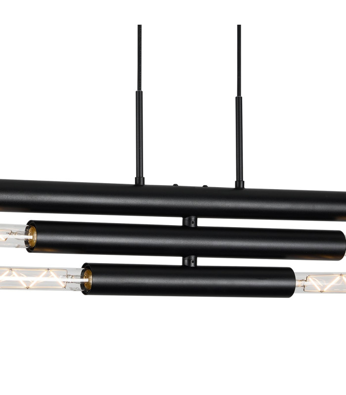 Jackson 3 Arm 6 Light Horizontal Adjustable Pendant E27 Satin Black-6
