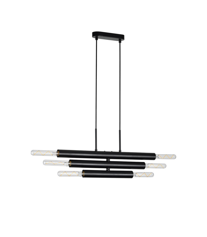 Jackson 3 Arm 6 Light Horizontal Adjustable Pendant E27 Satin Black-9