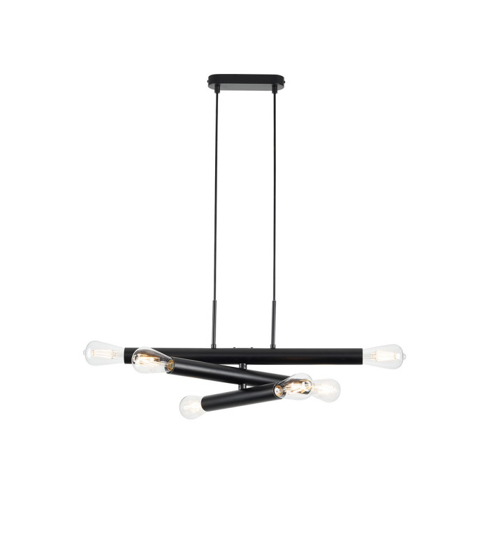 Jackson 3 Arm 6 Light Horizontal Adjustable Pendant E27 Satin Black-10