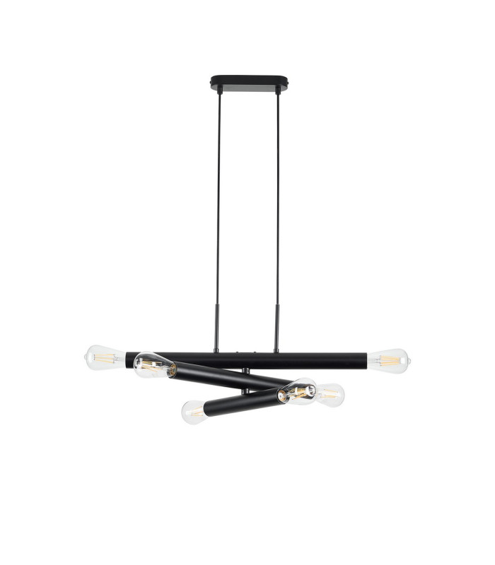Jackson 3 Arm 6 Light Horizontal Adjustable Pendant E27 Satin Black-11