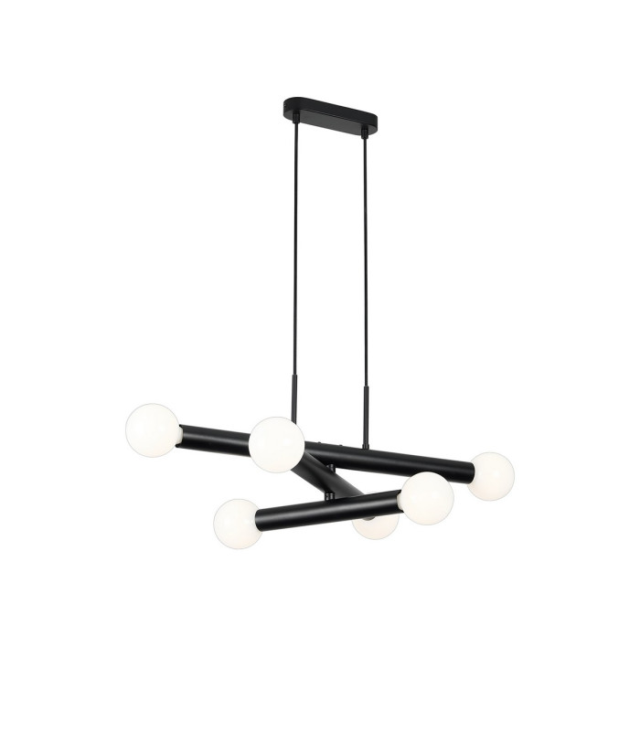 Jackson 3 Arm 6 Light Horizontal Adjustable Pendant E27 Satin Black-12