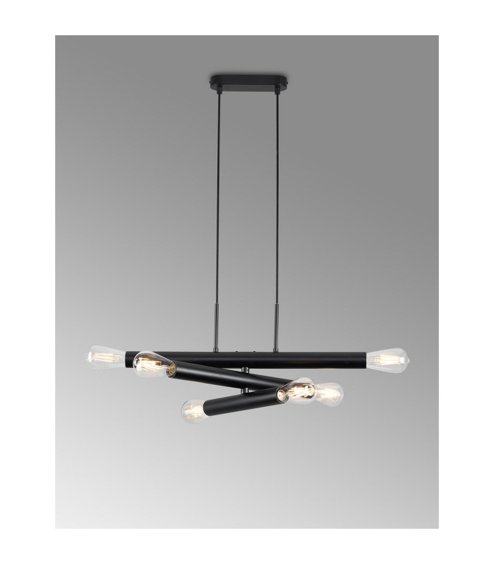 Jackson 3 Arm 6 Light Horizontal Adjustable Pendant E27 Satin Black-16