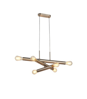 Jackson 3 Arm 6 Light Horizontal Adjustable Pendant E27 Satin Nickel-1