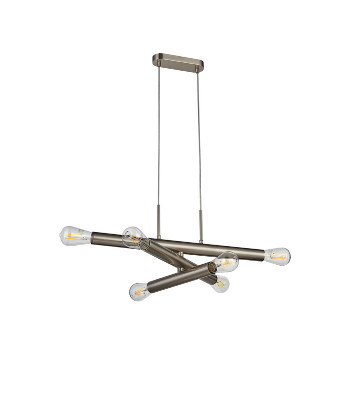 Jackson 3 Arm 6 Light Horizontal Adjustable Pendant E27 Satin Nickel-5