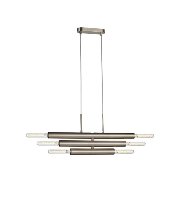 Jackson 3 Arm 6 Light Horizontal Adjustable Pendant E27 Satin Nickel-10