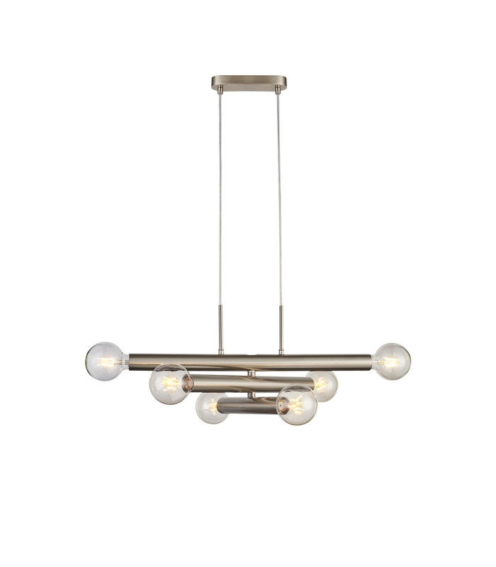 Jackson 3 Arm 6 Light Horizontal Adjustable Pendant E27 Satin Nickel-11