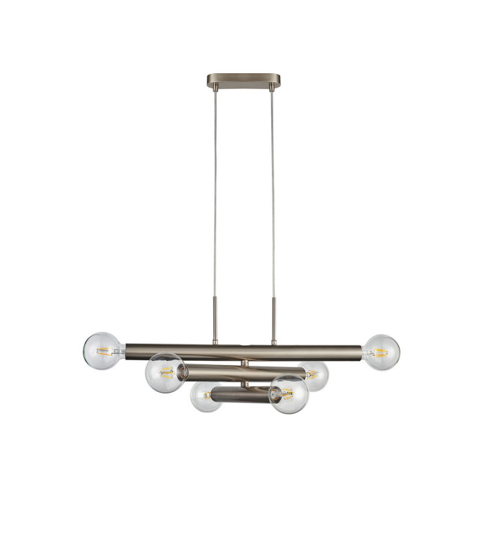 Jackson 3 Arm 6 Light Horizontal Adjustable Pendant E27 Satin Nickel-12