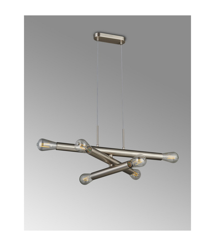 Jackson 3 Arm 6 Light Horizontal Adjustable Pendant E27 Satin Nickel-13