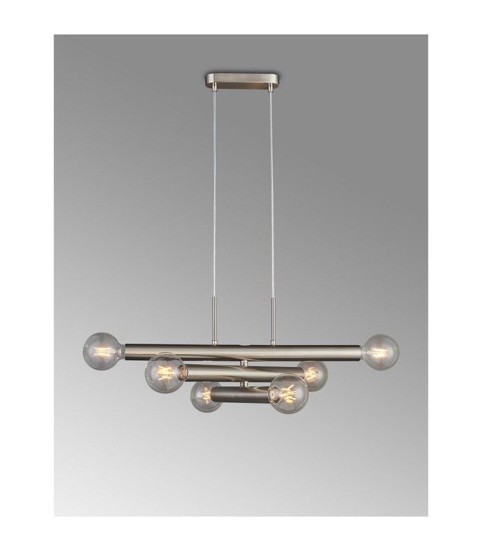 Jackson 3 Arm 6 Light Horizontal Adjustable Pendant E27 Satin Nickel-16