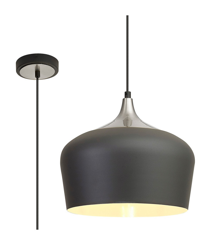 Harpersfield 35cm Pendant 1 x E27 Anthracite/Satin Nickel-1