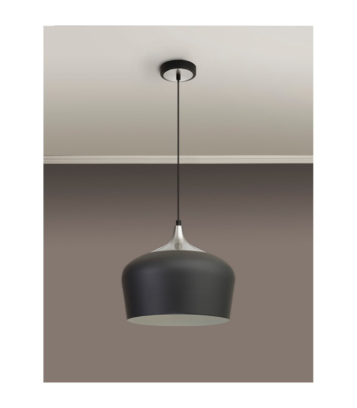 Harpersfield 35cm Pendant 1 x E27 Anthracite/Satin Nickel-9