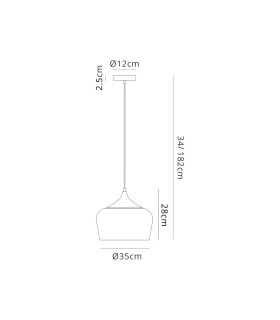 Harpersfield 35cm Pendant 1 x E27 Black/Gold-2
