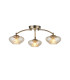 Bayside 55.5cm Flush Ceiling Light 3 Light G9 Antique Brass/Cognac Glass/Clear Crystal-1