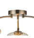 Bayside 55.5cm Flush Ceiling Light 3 Light G9 Antique Brass/Cognac Glass/Clear Crystal-5