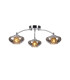 Bayside 55.5cm Flush Ceiling Light 3 Light G9 Polished Chrome/Smoked Glass/Clear Crystal-1
