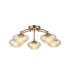 Bayside 55.5cm Flush Ceiling Light 5 Light G9 Antique Brass/Cognac Glass/Clear Crystal-1