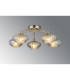 Bayside 55.5cm Flush Ceiling Light 5 Light G9 Antique Brass/Cognac Glass/Clear Crystal-3