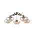 Bayside 55.5cm Flush Ceiling Light 5 Light G9 Antique Brass/Cognac Glass/Clear Crystal-4