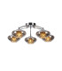 Bayside 55.5cm Flush Ceiling Light 5 Light G9 Polished Chrome/Smoked Glass/Clear Crystal-1