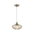 Bayside 20cm Pendant 1 Light E14 Antique Brass/Cognac Glass/Clear Crystal-4