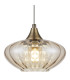 Bayside 20cm Pendant 1 Light E14 Antique Brass/Cognac Glass/Clear Crystal-6