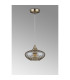 Bayside 20cm Pendant 1 Light E14 Antique Brass/Cognac Glass/Clear Crystal-9