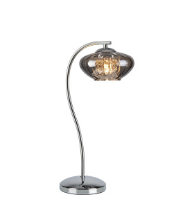 Bayside Crystal Table Lamp 1 Light G9 Polished Chrome & Smoked Glass & Clear Crystal-1