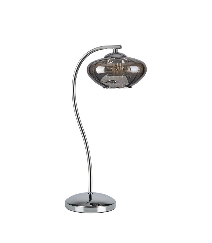 Bayside Crystal Table Lamp 1 Light G9 Polished Chrome & Smoked Glass & Clear Crystal-4