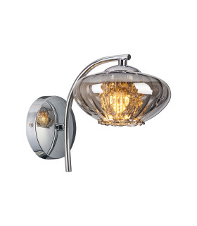 Bayside Wall Lamp 1 Light G9 Polished Chrome/Smoked Glass/Clear Crystal-1