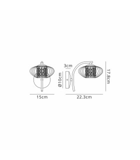 Bayside Wall Lamp 1 Light G9 Polished Chrome/Smoked Glass/Clear Crystal-2