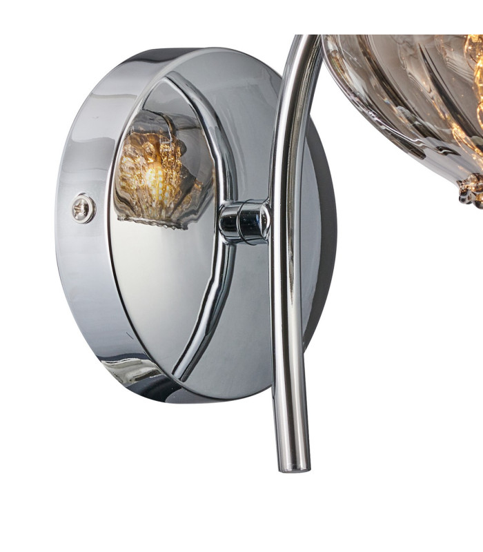 Bayside Wall Lamp 1 Light G9 Polished Chrome/Smoked Glass/Clear Crystal-5