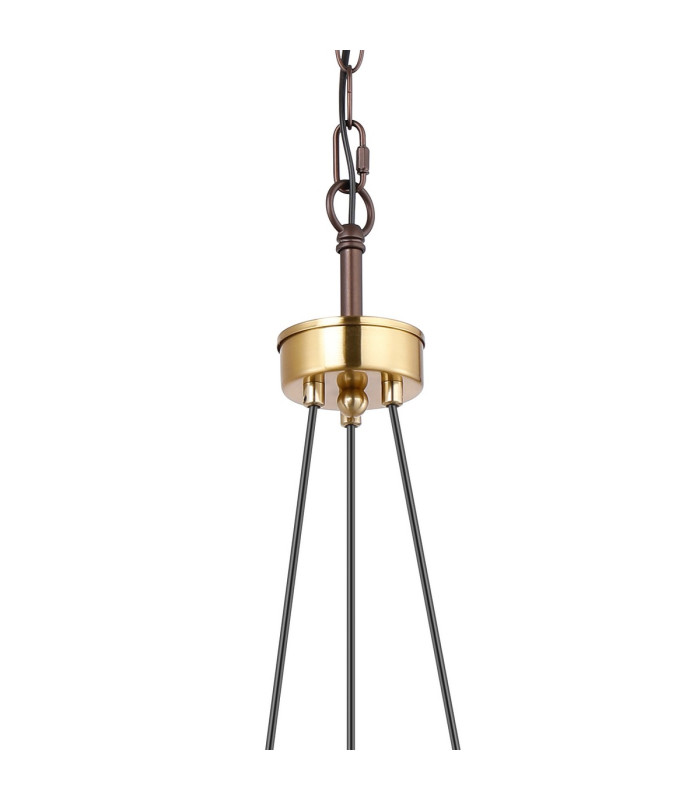 Rego 36cm Pendant 3 Drop 3 Light G9 Brown Oxide/Bronze/Cognac Glass-8