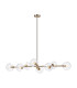 Maspeth Linear Fixed Multi Height Pendant/Semi Flush Double Cut Glass 8 x E14 Antique Gold/Clear-4