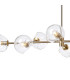 Maspeth Linear Fixed Multi Height Pendant/Semi Flush Double Cut Glass 8 x E14 Antique Gold/Clear-6