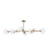 Maspeth Linear Fixed Multi Height Pendant/Semi Flush Double Cut Glass 8 x E14 Antique Gold/Clear-9