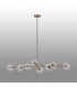 Maspeth Linear Fixed Multi Height Pendant/Semi Flush Double Cut Glass 8 x E14 Antique Gold/Clear-11