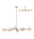 Maspeth Linear Fixed Multi Height Pendant/Semi Flush Double Cut Glass 8 x E14 Antique Gold/Cognac-1