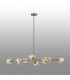 Maspeth Linear Fixed Multi Height Pendant/Semi Flush Double Cut Glass 8 x E14 Antique Gold/Cognac-3
