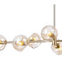 Maspeth Linear Fixed Multi Height Pendant/Semi Flush Double Cut Glass 8 x E14 Antique Gold/Cognac-7