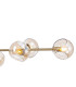 Maspeth Linear Fixed Multi Height Pendant/Semi Flush Double Cut Glass 8 x E14 Antique Gold/Cognac-8