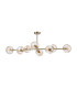 Maspeth Linear Fixed Multi Height Pendant/Semi Flush Double Cut Glass 8 x E14 Antique Gold/Cognac-11