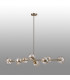 Maspeth Linear Fixed Multi Height Pendant/Semi Flush Double Cut Glass 8 x E14 Antique Gold/Cognac-12