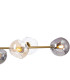 Maspeth Linear Fixed Multi Height Pendant/Semi Flush Double Cut Glass 8 x E14 Antique Gold/Cognac/Clear/Smoke-8